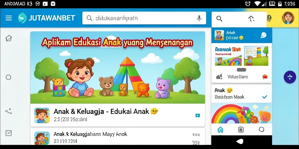 Antarmuka interaktif JUTAWANBET untuk edukasi anak.