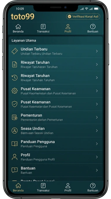 Tampilan kanal resmi toto99